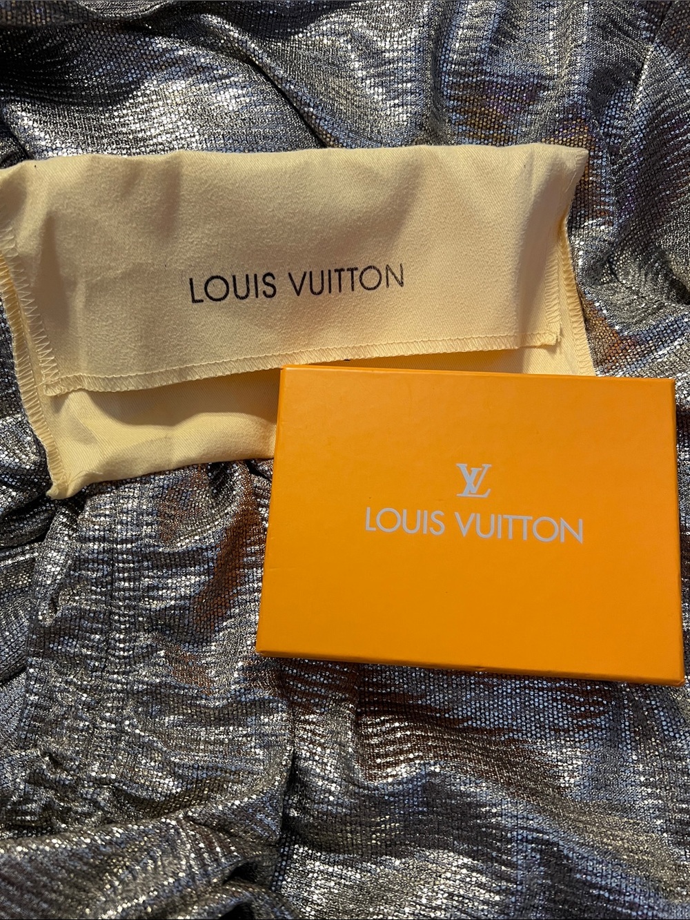 Louis Vuitton Bright Orange Logo Gift Box with Beige Dust Bag